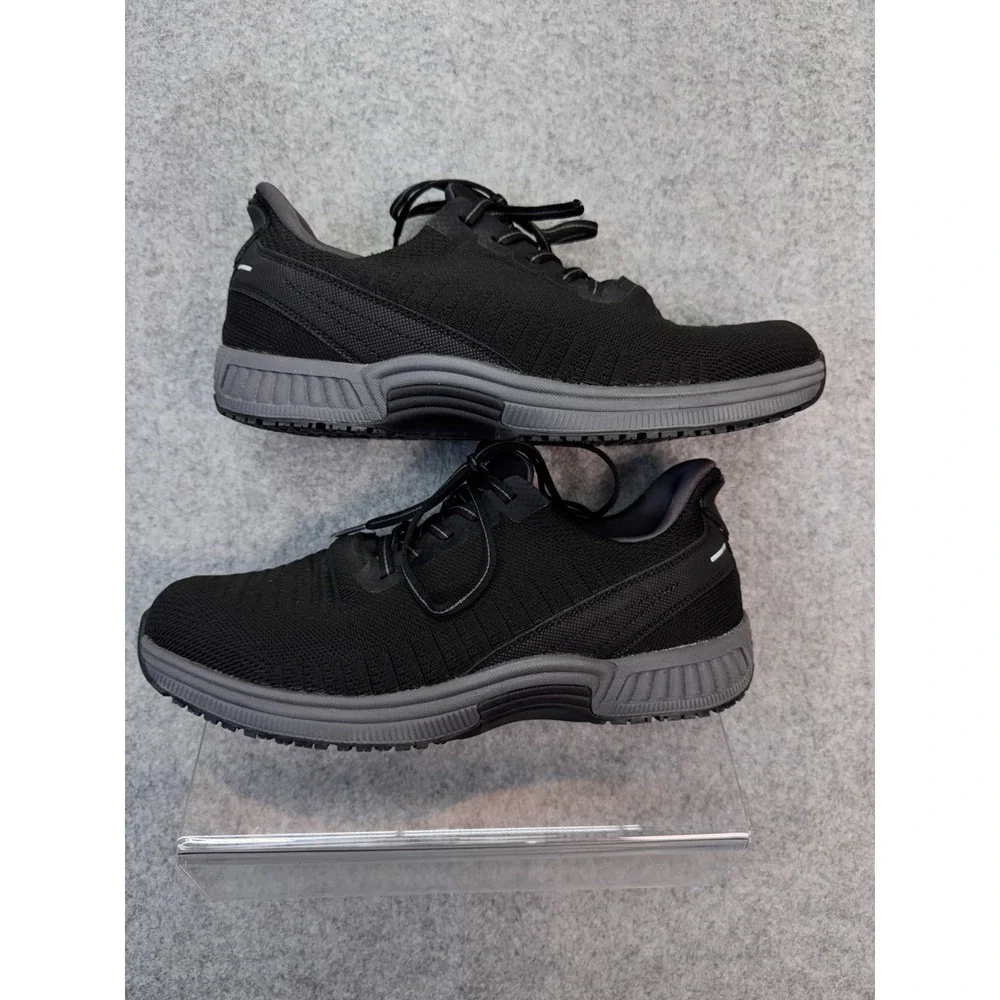 Orthofeet Men's Knit Walking Sneakers Black Size 9.5 W‎ (2E) Comfort Orthopedic